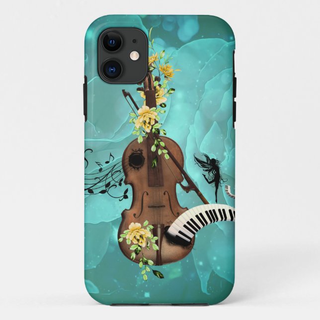 Coques Case-Mate iPhone Wondeful violin with piano and flowers (Dos)