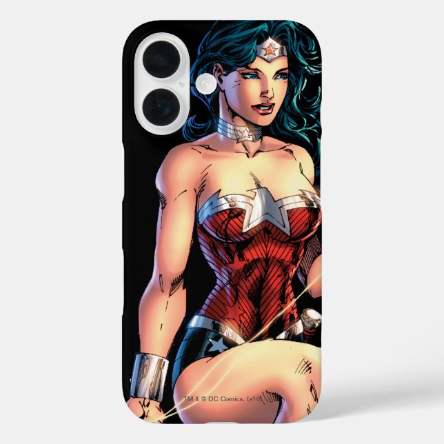 Coques Case-Mate iPhone Wonder Woman Gripping Lasso Atop Rock (Verso)
