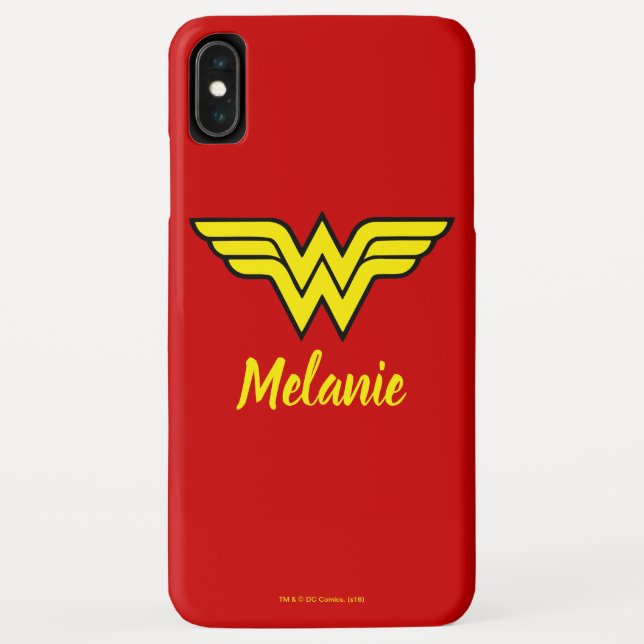 Coques Case-Mate iPhone Wonder Woman | Logo et nom classiques (Dos)