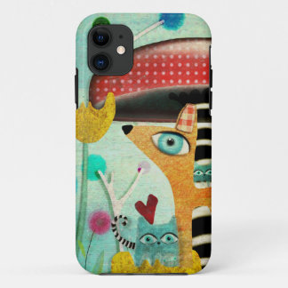 Coque iPhone 11 Wonderland Chien Chat Champignon Case
