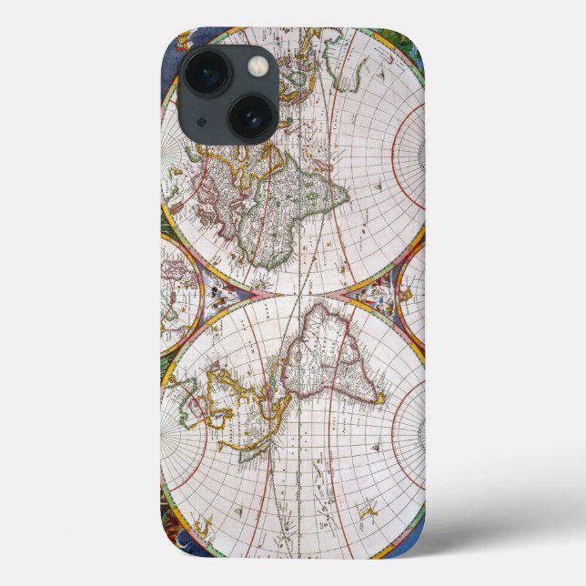 Coques Case-Mate iPhone WORLD MAP, 17th CENTURY (Verso)