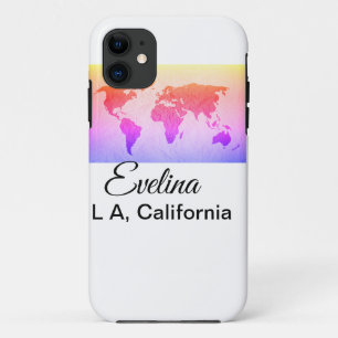 Case-Mate iPhone Case World map add name text place country city text mi