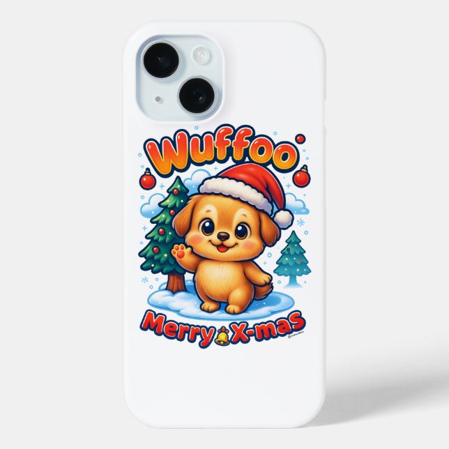 Coques Case-Mate iPhone Wuffoo Roony Joyeux Noël Kawaii 3D Fêtes (Verso)