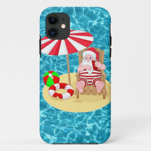 Coque Case-Mate Pour iPhone xmas beach santa claus