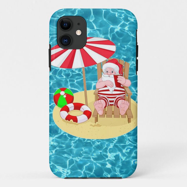 Coques Case-Mate iPhone xmas beach santa claus (Dos)