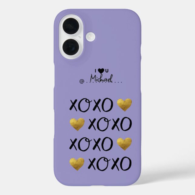 Coques Case-Mate iPhone "XOXO" Cœurs en or Joyeuse Saint-Valentin (Verso)