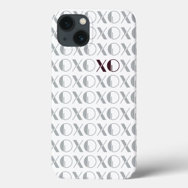 Coques Case-Mate iPhone XOXO gris et rouge (Verso)