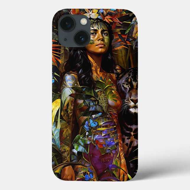Coques Case-Mate iPhone "Yaraquim" Jaguar Blossom - Femmes En Amazonie (Verso)