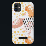 Case-Mate iPhone Case Yello et Orange Abstrait Motif Monogramme<br><div class="desc">Coque iphone abstrait personnalisable avec motif mélange noir,  jaune et orange. Personnalisez en ajoutant des noms ou un monogramme. Ce boîtier téléphonique contemporain sera parfait comme cadeau personnalisé.</div>