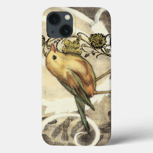 Etui iPhone Case-Mate Yellow and Green Bird on Vintage Background