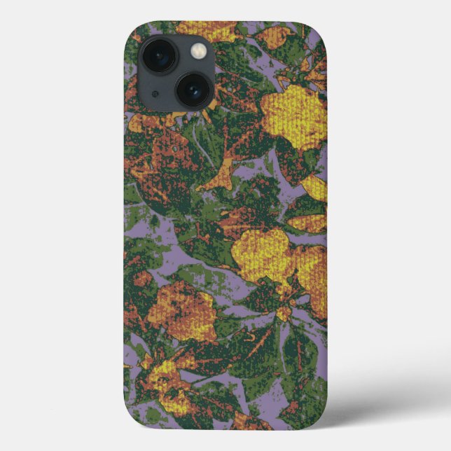 Coques Case-Mate iPhone Yellow flower camouflage (Verso)