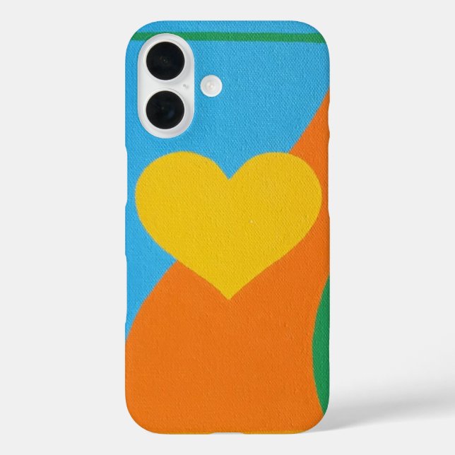 Coques Case-Mate iPhone Yellow Heart Abstract Art Phone Case (Verso)