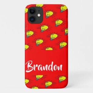 Case-Mate iPhone Case Yellow light bulbs on red