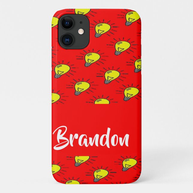 Coques Case-Mate iPhone Yellow light bulbs on red (Dos)