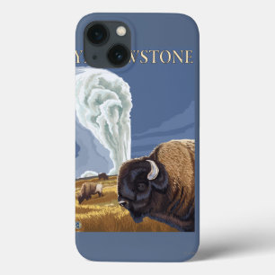 iPhone 13 Coque YellowstoneBison avec vieux fidèle