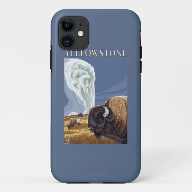 Coques Case-Mate iPhone YellowstoneBison avec vieux fidèle (Dos)