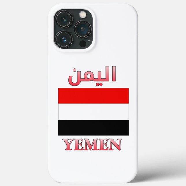 Coques Case-Mate iPhone Yémen Drapeau fantaisie Anglais et arabe Cool Word (Verso)