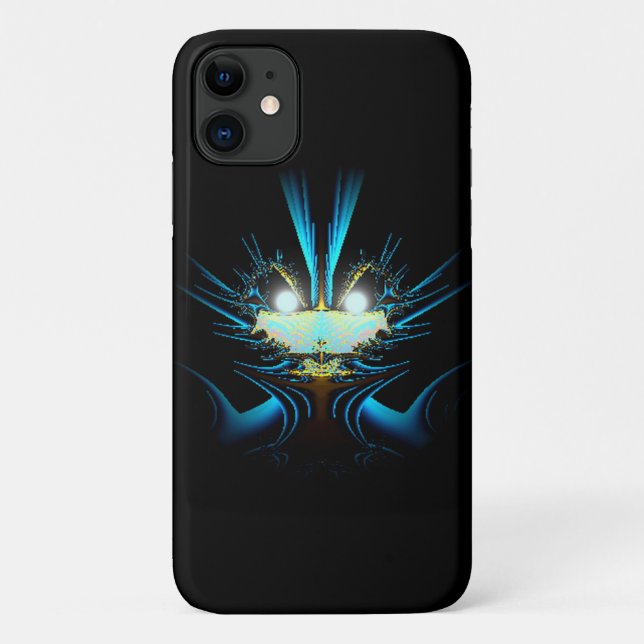 Coques Case-Mate iPhone Yeux lumineux bleu brillant Créature (Dos)
