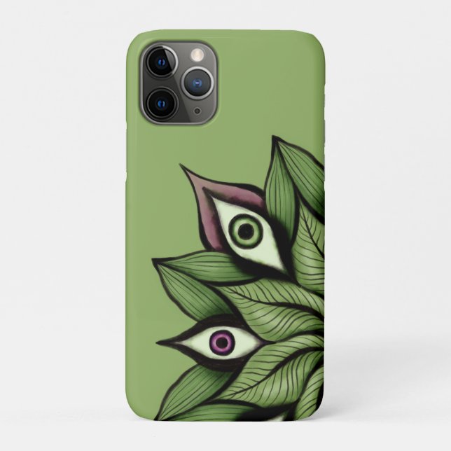 Coques Case-Mate iPhone Yeux psychédéliques Mandala - Trippy Floral Green (Dos)
