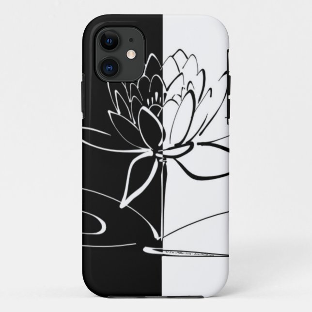 Coques Case-Mate iPhone Yin Yang Fleur de Lotus Noir et Blanc (Dos)