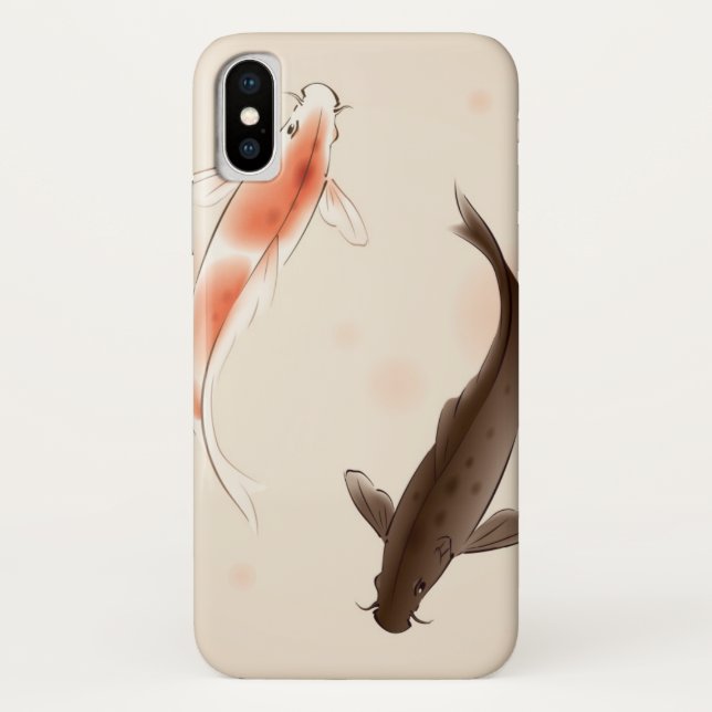 Coques Case-Mate iPhone Yin Yang Koi pêche dans la peinture orientale de (Dos)