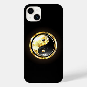 Coque Case-Mate iPhone Yin Yang or en or sur fond noir