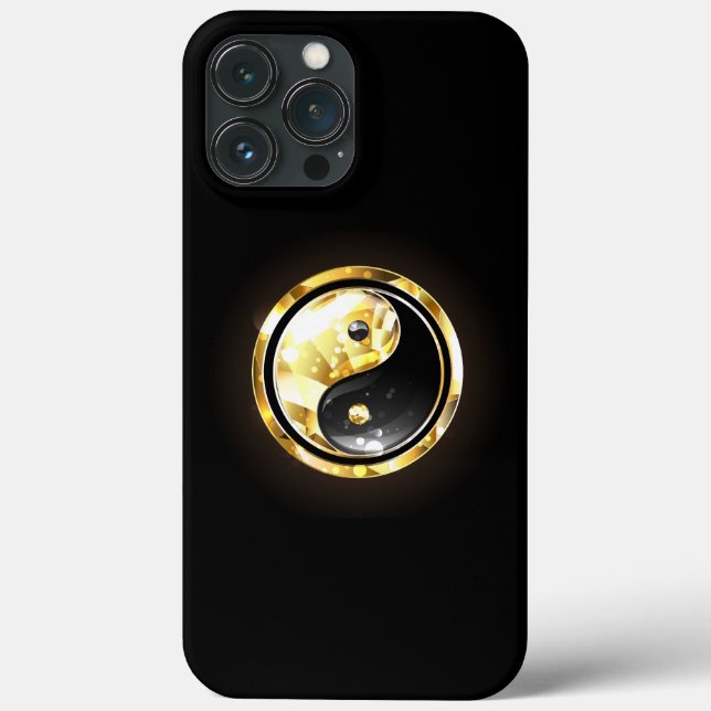 Coques Case-Mate iPhone Yin Yang or sur noir (Verso)