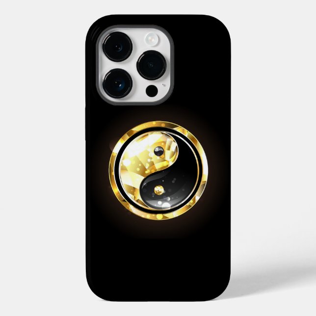 Coques Case-Mate iPhone Yin Yang or sur noir (Verso)