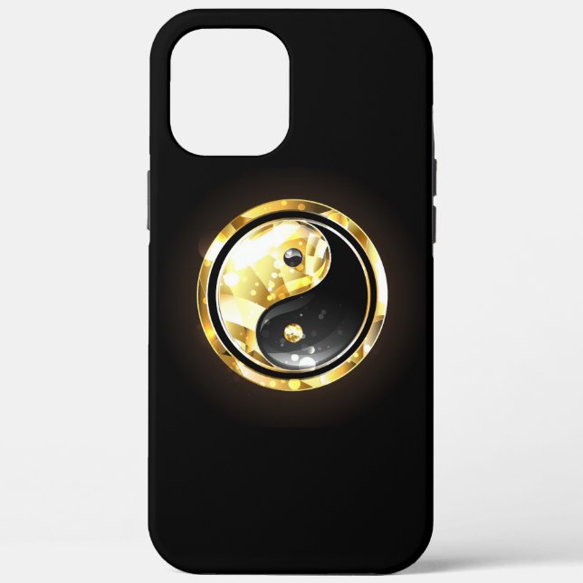 Coques Case-Mate iPhone Yin Yang or sur noir (Verso)