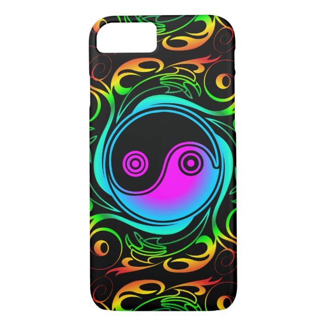 Coques Case-Mate iPhone Yin Yang Psychedelic Rainbow Tattoo (Dos)