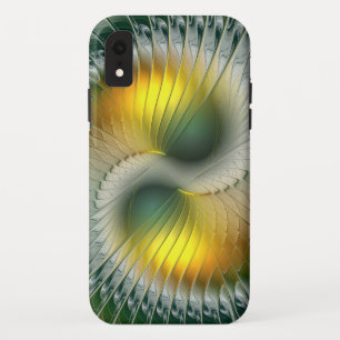 Case-Mate iPhone Case Yin Yang Vert Jaune Abstrait coloré Fractal