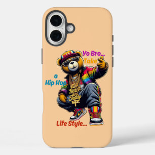 Coque Pour iPhone 16 Plus "Yo Bro !" HipHop Lifestyle - Bear Rap