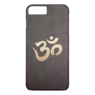 Case-Mate iPhone Case Yoga de cuir de Faux de symbole de l'OM d'or
