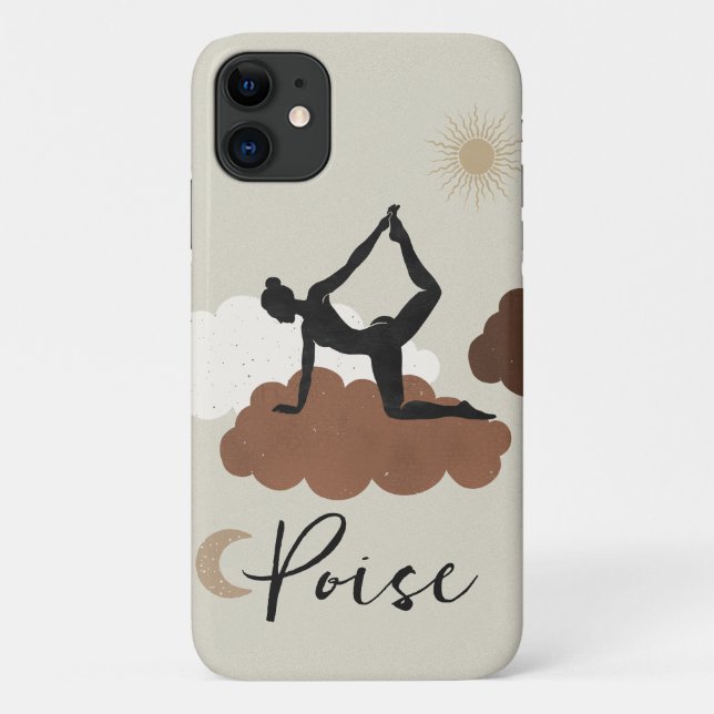 Coques Case-Mate iPhone Yoga stretching pose silhouette poise santé soleil (Dos)