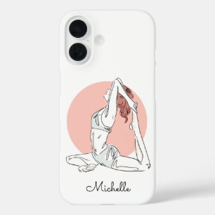 Coque Pour iPhone 16 Yoga Woman porte-nom personnalisé