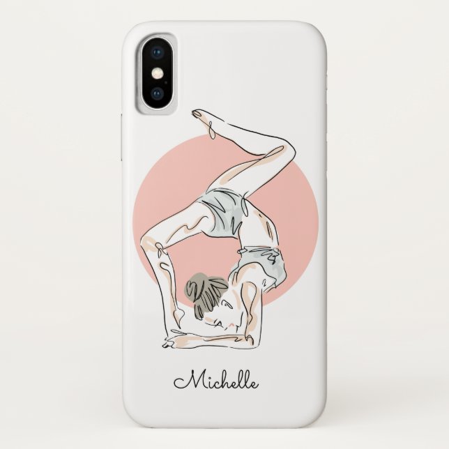 Coques Case-Mate iPhone Yoga Woman porte-nom personnalisé (Dos)