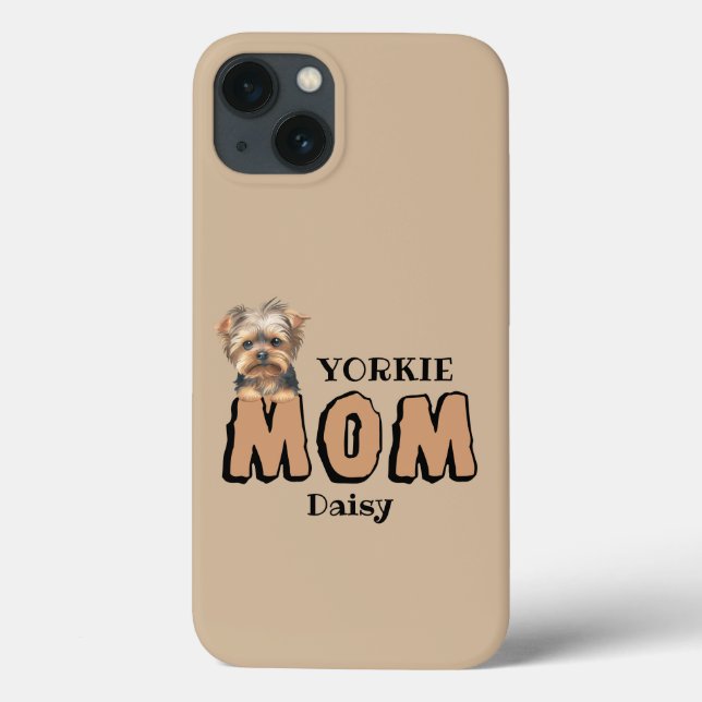 Coques Case-Mate iPhone Yorkie Mom Yorkshire Terrier Lover Nom personnalis (Verso)