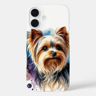 Coque Pour iPhone 16 Yorkshire Terrier Aquarelle