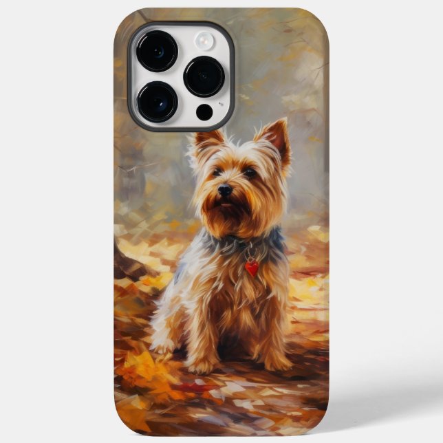 Coques Case-Mate iPhone Yorkshire Terrier en automne Leaves automne Inspir (Verso)