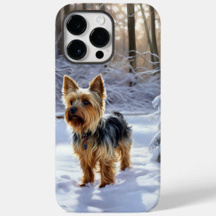 Coque Case-Mate iPhone Yorkshire Terrier Laisser Neige Noël
