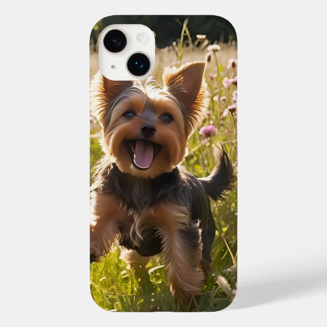 Coques Case-Mate iPhone Yorkshire Terriers Jouer dans l'herbe (Verso)