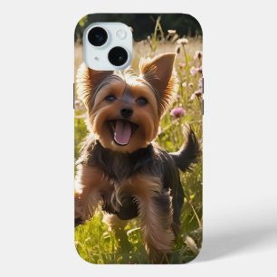 Coque Case-Mate iPhone Yorkshire Terriers Jouer dans l'herbe