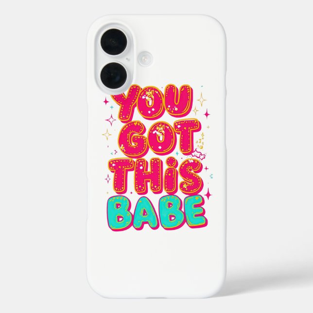 Coques Case-Mate iPhone "You Got This Babe" Pink Sparkle Typography (Verso)