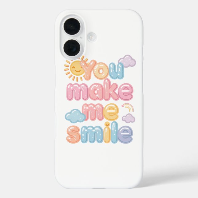 Coques Case-Mate iPhone "You Make Me Smile" with Sun and Clouds (Verso)