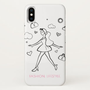 Case-Mate iPhone Case Young Fashion Girl - Sketting Art en noir et blanc