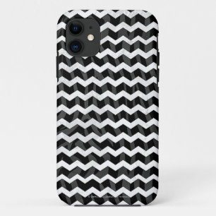 Coque iPhone 11 Zebra Black et Grey Chevron