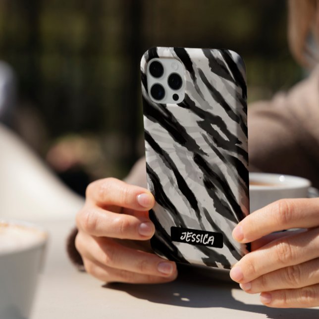 Coques Case-Mate iPhone Zebra Black White (The fashionable custom phone case with an abstract design of zebra skin in black and white. )