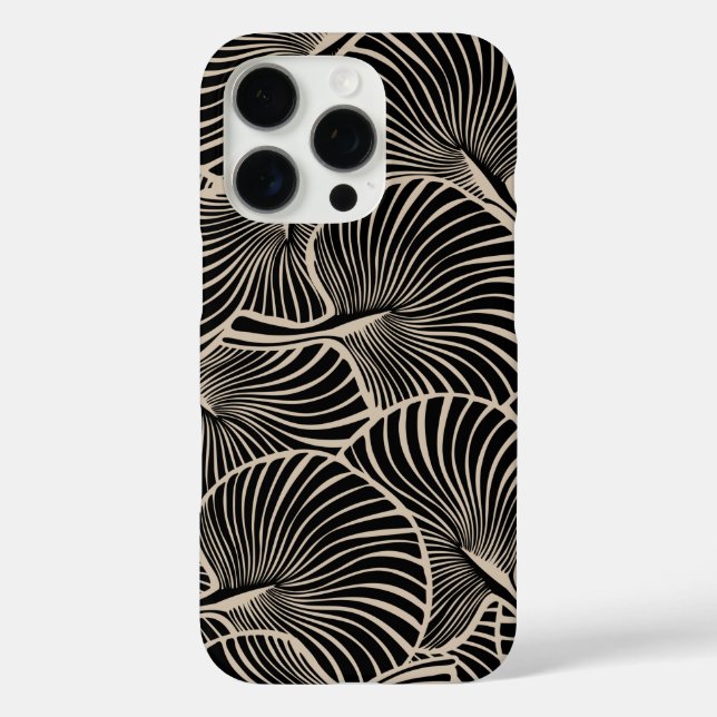 Coques Case-Mate iPhone Zebra Fan Palm Hawaiian Tropical Black (Verso)