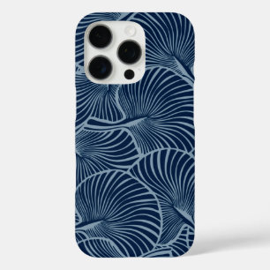 Coque iPhone 16 Pro Zebra Fan Palm Hawaiian Tropical Navy