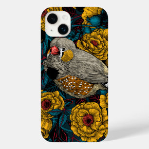 Coque Case-Mate iPhone Zebra finch et buisson rose